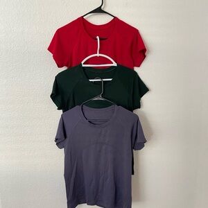 Lululemon Swiftly Crop Race Waist Length T-Shirt Set bundle of 3